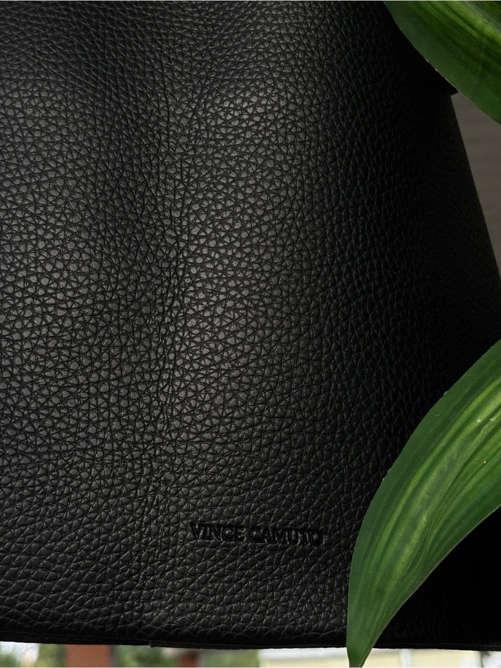 Vince Camuto Black Pebbled Vegan Leather Shoulder Bag